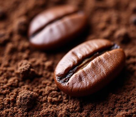 Macro shot of coffee grounds